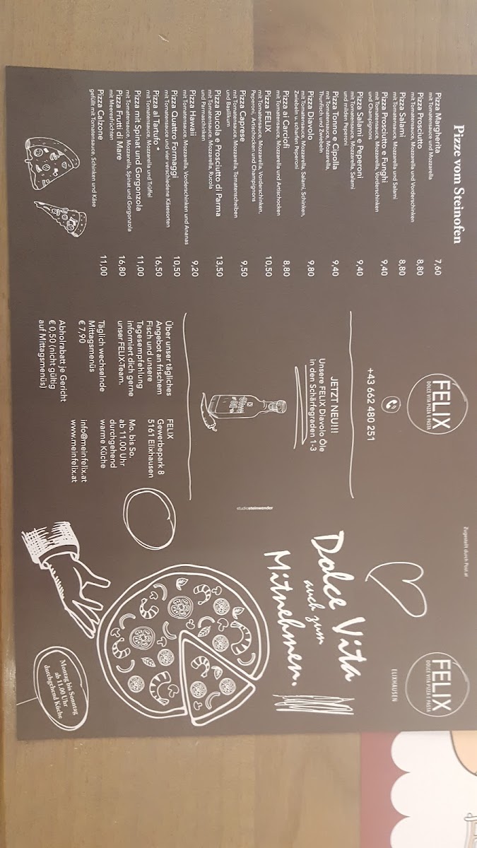 Menu Felix - Dolce Vita, Pizza E Pasta-2